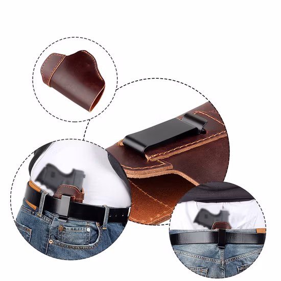 Waist Belt Gun Holster OEM Custom Logo Tactical Leather Gun Holster