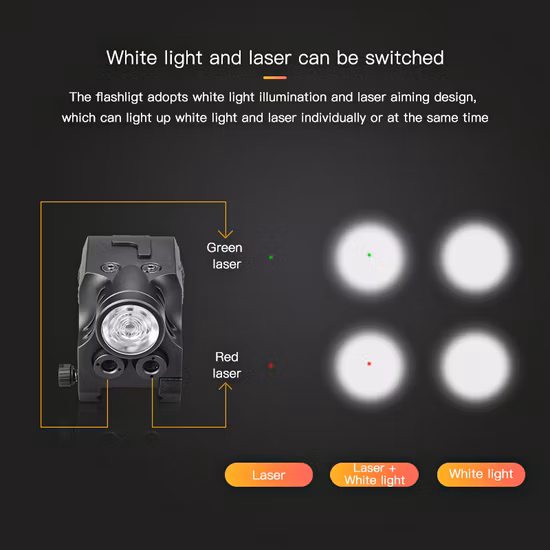 Tactical Strobe 500 Lumen CREE T6 LED Flash Light Torch with Quick Start Red Laser Sight Combo